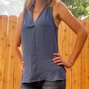 Vince Camuto Blue Pleated Blouse